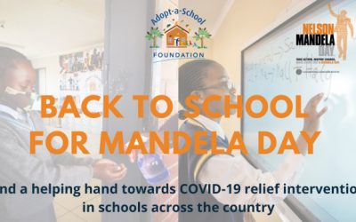 Adopt-a-School Foundation calls for COVID-19 relief projects in schools this Mandela Day