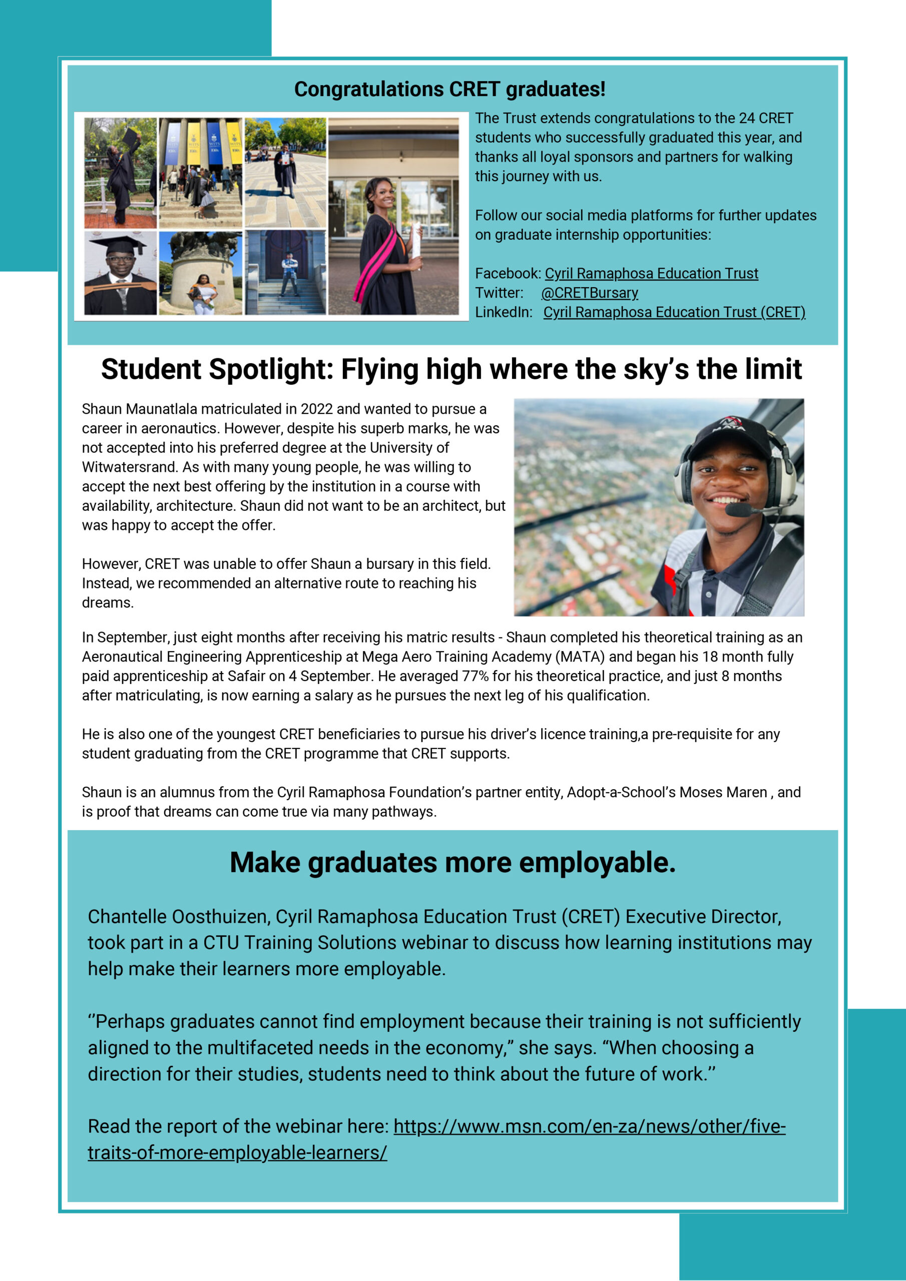 Cyril Ramaphosa Education Trust Newsletter 2023 Cyril Ramaphosa Cyril Ramaphosa Education Trust Newsletter 2023 Cyril Ramaphosa